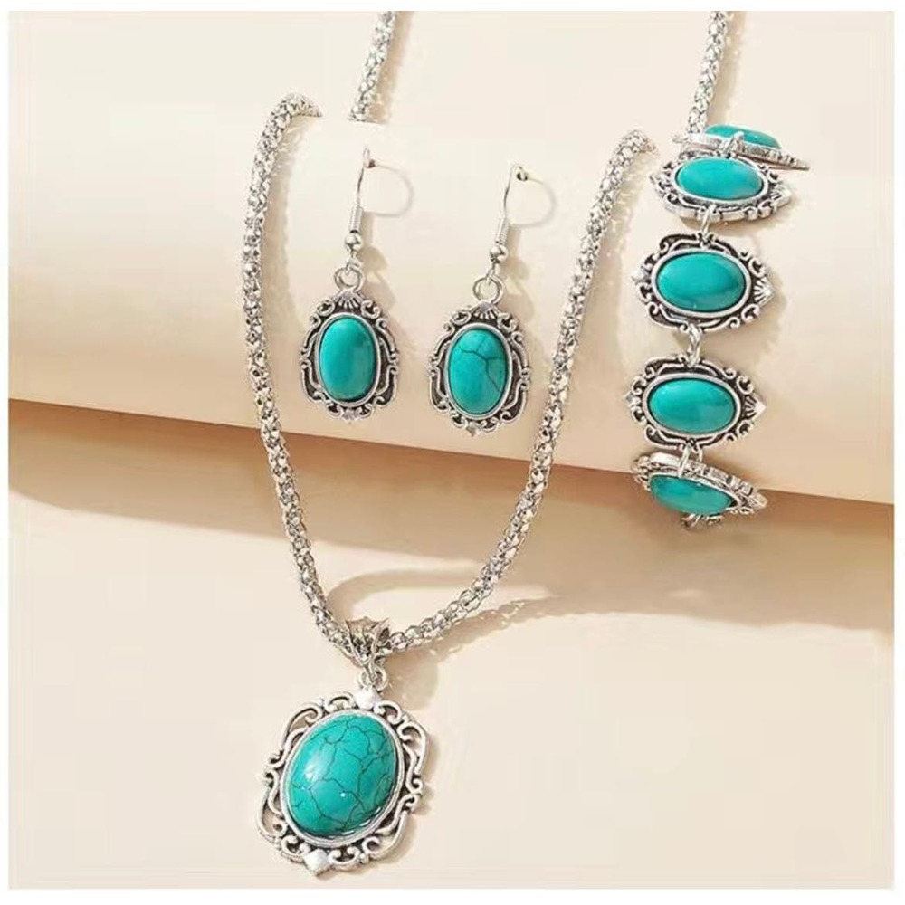 3-Piece Vintage Turquoise Bohemian Jewellery Set! Stunning set! - Picture 1 of 6